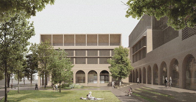 A Zsuffa és Kalmár Építész Műterem terve a Református Egyetem pályázatán